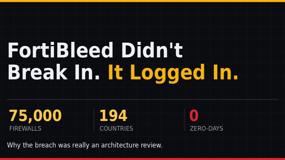 FortiBleed Didn't Break In. It Logged In. (And yes, I have used this type of title before)